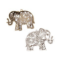 Openwork Floral Elephant Charm Metal Jewelry Making Component view 4