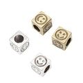 Smiley Cube Bead in 2 Metal Finishes for Jewelry Making view 4
