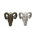 Sculpted Ram Head Metal Charm in Two Antique Finishes view 4