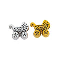 Baby Carriage Slider Bead in 2 Metal Finishes for Jewelry Making view 4