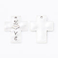 Patina Accent Cross Metal Charm in 4 Distinct Finishes for Jewelry Making view 4
