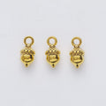 Textured Acorn Charm Pendants in Five Metallic Finishes view 4
