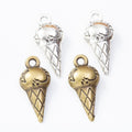 Ice Cream Cone Metal Charms in Two Antique Finishes view 4