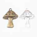 Spotted Mushroom Metal Charms in Antique Bronze and Silver view 4