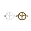 Two-Loop Peace Sign Connectors in Bronze and Antique Silver view 4