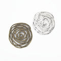 Open Spiral Rose Metal Charm Pendant in Two Finishes view 4