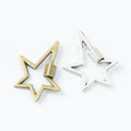 Antique Bronze and Silver Open Star Charms with Angled Bail view 4