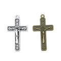 Embossed Cross Metal Charms in Antique Bronze and Silver Tones view 4