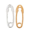 Open Safety Pin Metal Charms in Gold and Silver Finishes view 4