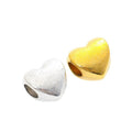 Plain Heart Slider Bead in 2 Metal Finishes for Jewelry Making view 4