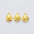 Vintage Finish Metal Scallop Shell Charms in 7 Style Options view 4