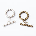 Twisted Rope Ring Toggle Clasps in Two Antique Finishes view 4