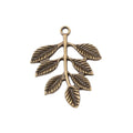 Layered Leaf Branch Metal Charm Pendant in Three Finishes view 4