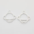 Openwork Ringed Planet Metal Charms in Seven Metallic Finishes view 4
