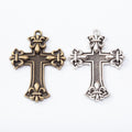Flared Cross Metal Charm In 2 Finish Options for Jewelry Making view 4
