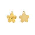 Five Petal Flower Metal Charms in Four Metallic Finishes view 4