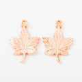 Detailed Maple Leaf Charm in Multiple Metal Finishes for Jewelry Making view 4