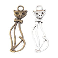 Openwork Sitting Cat Charm Metal Jewelry Making Component view 4