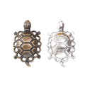 Lattice Shell Turtle Bezel Charms in Two Antique Finishes view 4