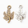 Veined Maple Leaf Metal Charms in 2 Pictured Finishes view 4