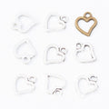 Open Heart Metal Charm 2 Finish Options Craft Supply view 4