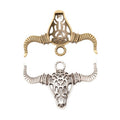 Longhorn Cattle Skull Metal Charms in Two Finishes view 4