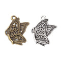 Antique Butterfly Resting on Hand Metal Charm, Two Finishes view 4