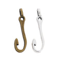 Fish Hook Charm with a curved fish-hook silhouette in 2 Metal Finishes view 4