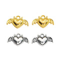 Bat Wing Heart Metal Charms in Gold and Antique Silver view 4