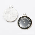 Gold and Silver Clock Face Charms with Red or Black Centers view 4
