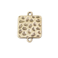 Vintage Style Metal Textured Square Two Loop Connector in 3 Metal Finishes view 4