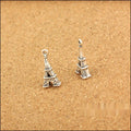 Detailed Eiffel Tower Metal Charms in Two Antique Finishes view 4