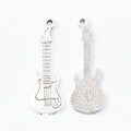 Detailed Electric Guitar Metal Charm in Two Antique Finishes view 4