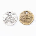 Motivational Quote Round Disc Charms in Two Finishes view 4