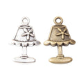 Antique Metal Table Lamp Charm Pendant With Textured Detail, 2 Finishes view 4