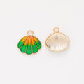 Enamel Scallop Shell Charm Metal Pendant for Jewelry Making view 4