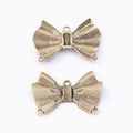 Textured Bow Metal Connector Charms in Three Finishes view 4
