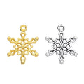 Vintage Style Metal Six Point Snowflake Charm in 2 Metal Finishes view 4