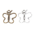 Open Butterfly Charm with Dotted Border in Two Antique Finishes view 4