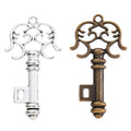 Scroll Bow Skeleton Key Metal Charm for Jewelry Making, 2 Finishes view 4