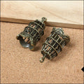 Dimensional Birdcage Charm Pendants in 2 Metal Finish Options view 4