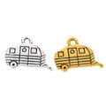 Camper Van Metal Charms in Antique Gold and Silver Finishes view 4