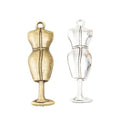 Dress Form Mannequin Metal Charms in 2 Pictured Finishes view 4