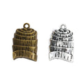 Coiled Measuring Tape Metal Charms in Two Antique Finishes view 4