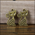 Cutout Cat Metal Charm in 2 Distinct Finishes for Jewelry Making view 4