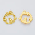 Bird In Wreath Metal Charm In 3 Finish Options for Jewelry Making view 4