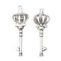 Crown Top Skeleton Key Metal Charms in Four Finishes view 4