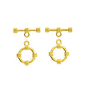 Textured Round Toggle Clasp in 6 Metal Finishes for Jewelry Making view 4