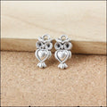 Heart Belly Owl Metal Charms in Two Antique Finishes view 4