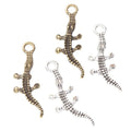 Slender Crocodile Antique Metal Charms In Two Finishes view 4